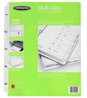 Wilson Jones MultiDex Index Dividers, 5 Tabs, for 8.5 x 11 Inch Sheets