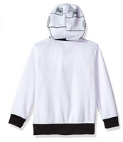 Star Wars Big Boys' Stormtrooper Fleece Zip Costume Hoodie, white/black, Large