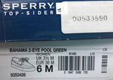 Sperry Top-Sider Women's Bahama Two-Eye White Cap Boat Shoe Pool Green 6 M US