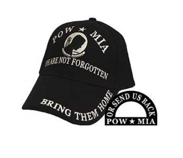 POW MIA You Are Not Forgotten Embroidered CottonTwill Hat Cap [Black-Adjustable]