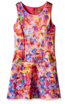 Nicole Miller Girls Watercolor Sublimated Print Dress, Beetroot Purple L