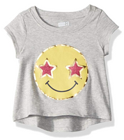 Crazy 8 Girls' Toddler Short-Sleeve Drapey Graphic Tee, Cozy Heather 6-12 mo