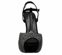 Pleaser Women's Prestige-10 BS Ankle-Strap Sandal Black Suede Pewter Size 6