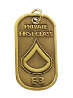 U.S. Army Private First Class E-3 Engravable Dog Tag Necklace / Keychain