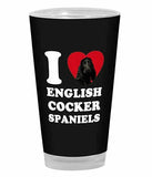 Tree-Free Greetings I Heart English Cocker Spaniels Artful Pint Glass, 16Oz