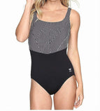 TYR - Womens Monroe Stripe Aqua Controlfit One Piece Swimsuit - Black/Gray - 24