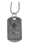 U.S. Navy I Love My Sailor Engravable Small Dog Tag Necklace / Keychain Combo