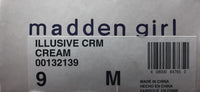 Madden Girl Women's ILLUSIVE Slip On Flats w/Cut Outs, Cream, 9 M - New In Box