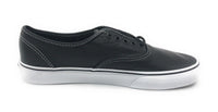 Vans Authentic Leather Skate Shoe Black Outer Plaid Lining 9 Men US / 10.5 Women